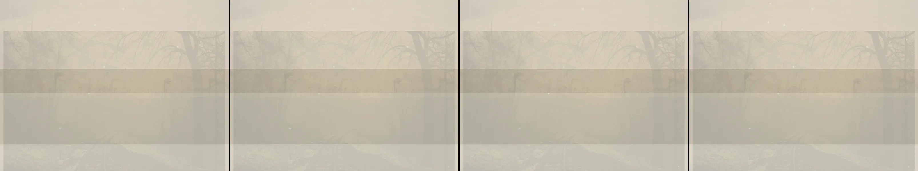 four frames from nostalgic photo collage under a synthetic pointer