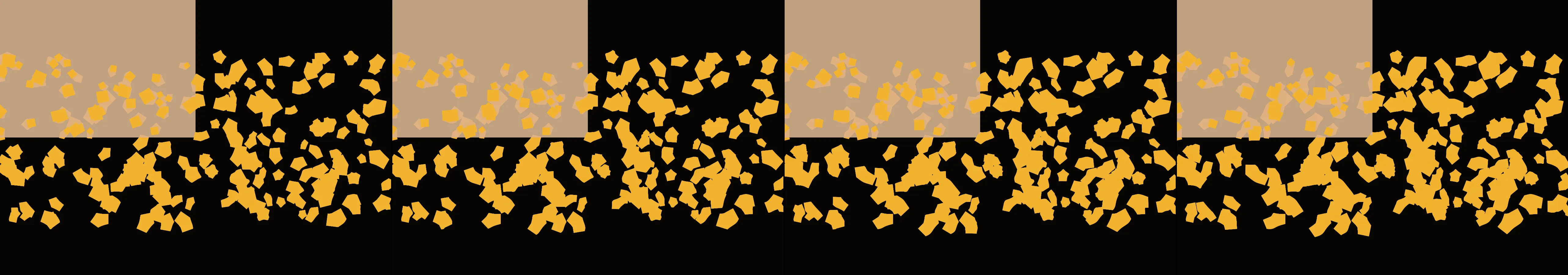 four frames from jigsaw puzzle under a synthetic pointer