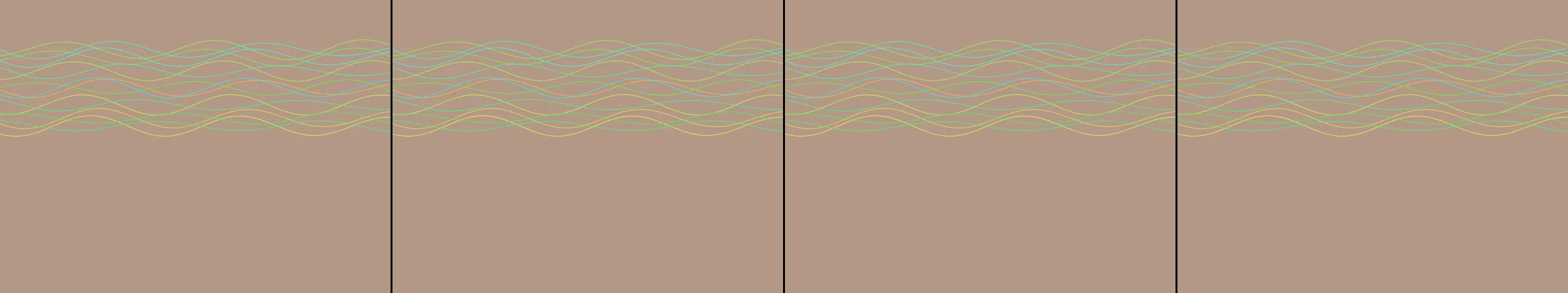 four frames from EKG patterns under a synthetic pointer