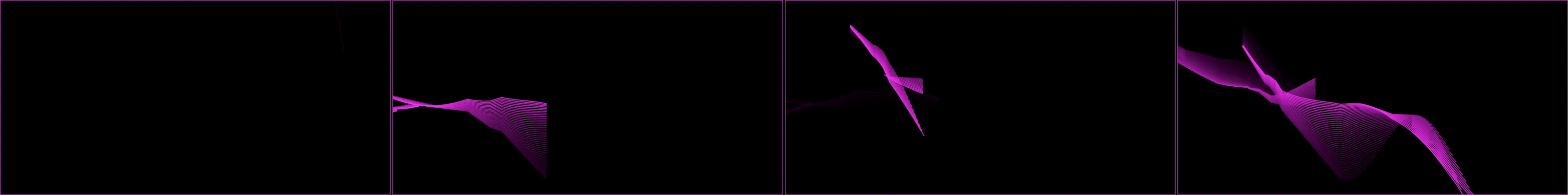 four frames from EKG patterns under a synthetic pointer