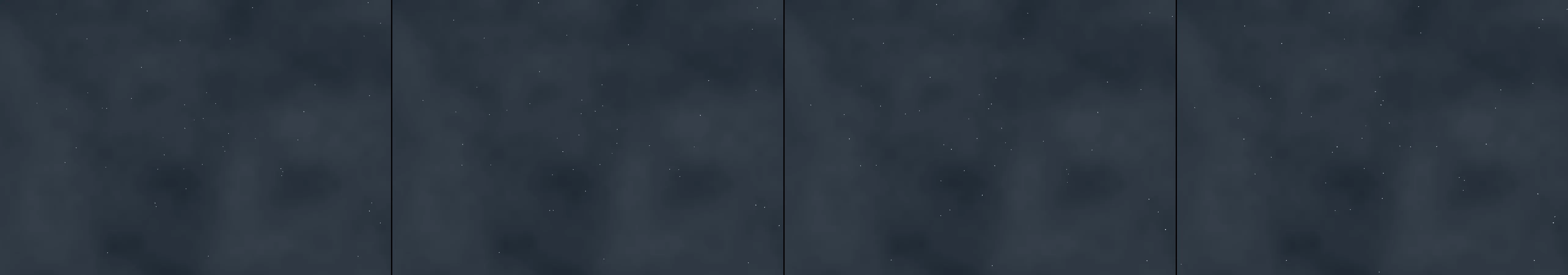 four frames from Click anywhere to drop a pebble that chimes a soft tone and sends a ripple. under a synthetic pointer