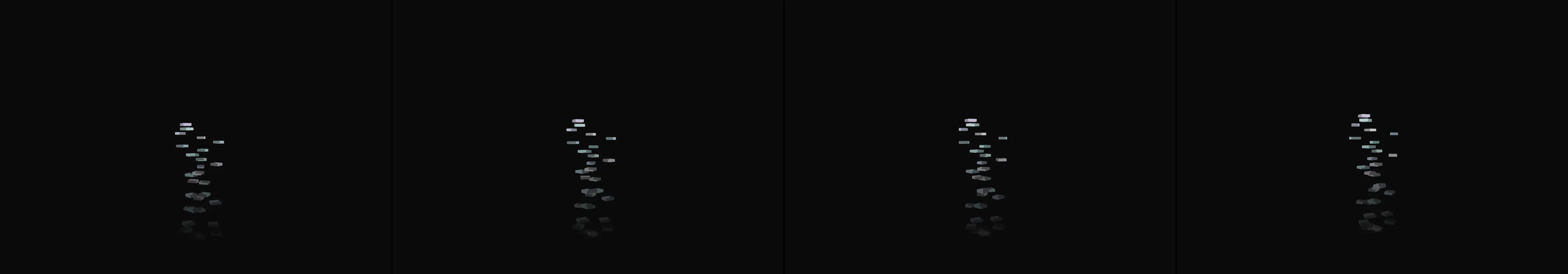 four frames from erecting a skyscraper under a synthetic pointer