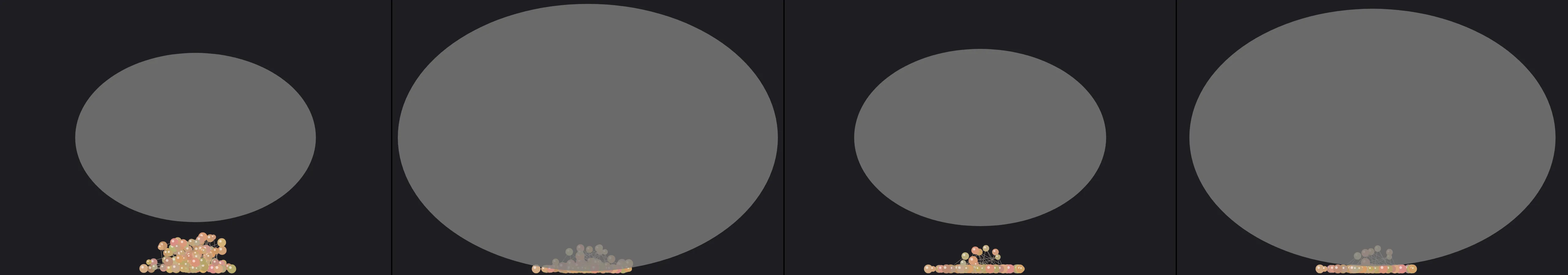 four frames from hot air balloons under a synthetic pointer