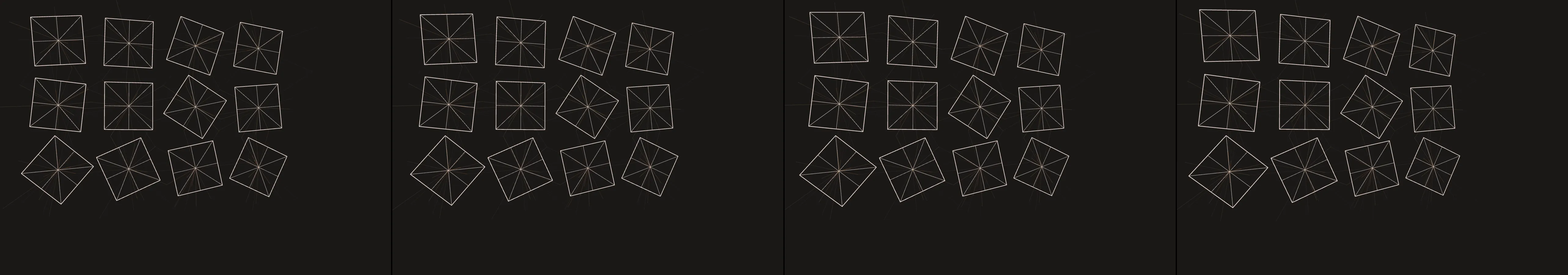 four frames from hot air balloons under a synthetic pointer