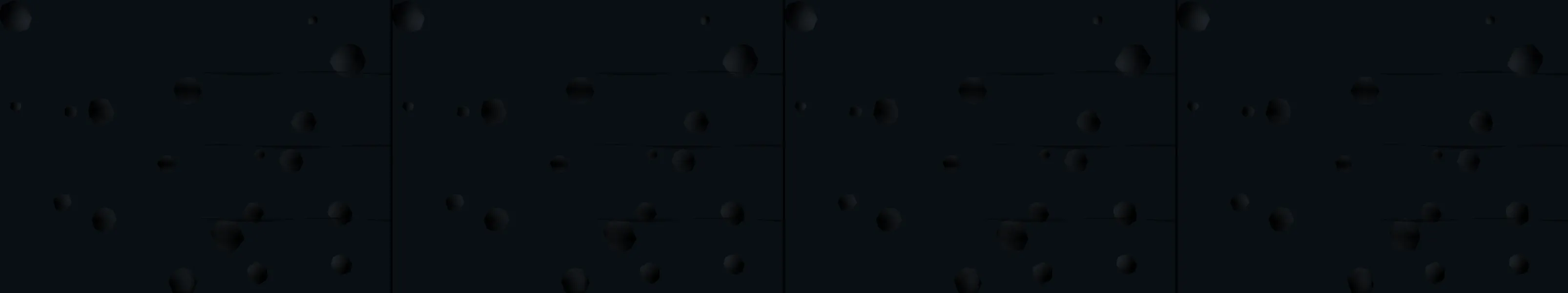 four frames from nostalgic photo collage under a synthetic pointer