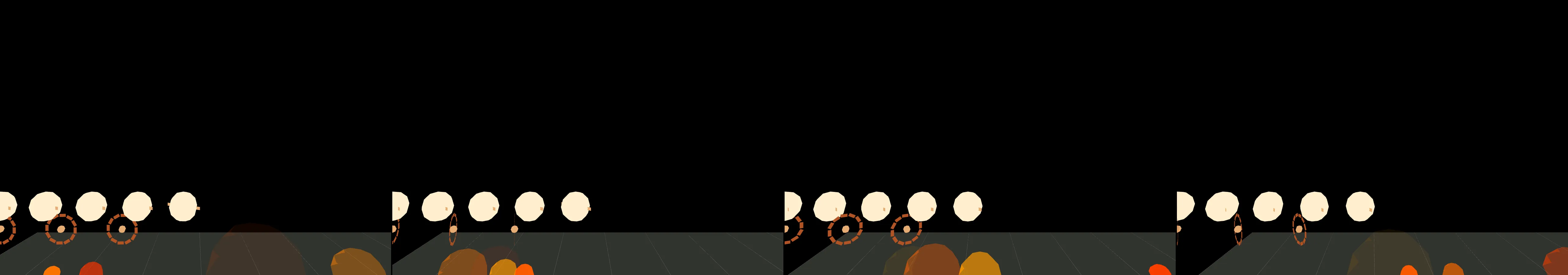 four frames from take the viewer inside an operating printing press under a synthetic pointer