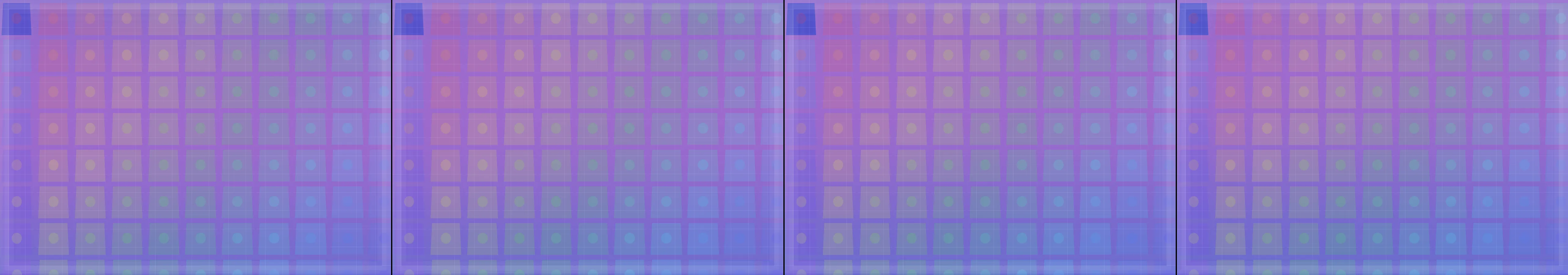 four frames from recreate the famous Window 95 desktop background under a synthetic pointer