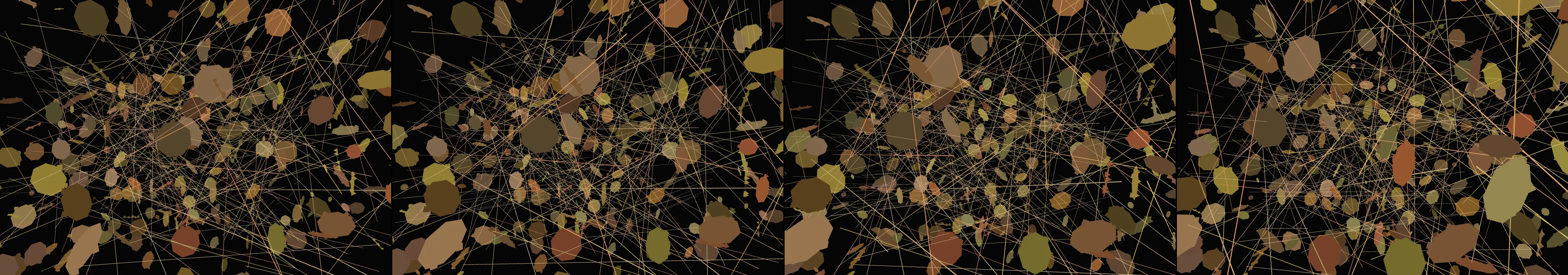 four frames from illustrate tensor flows inside the GPUs racked up inside a data center under a synthetic pointer