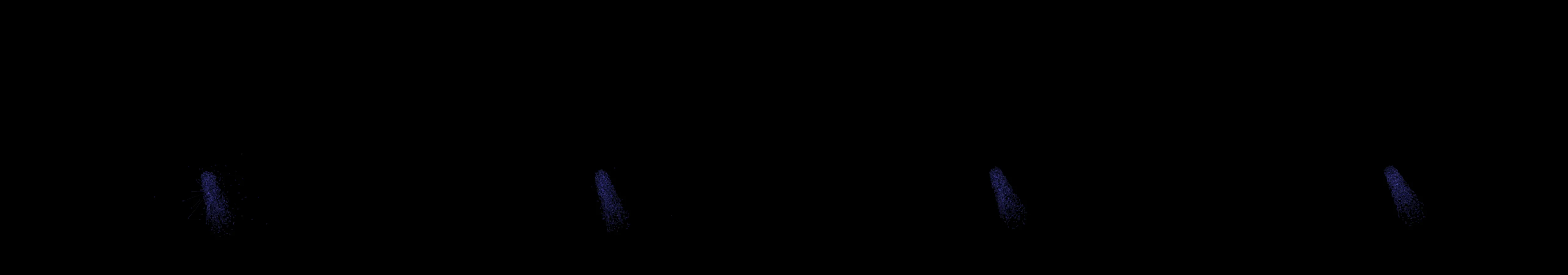 four frames from animate your interpretation of the song "A Love Supreme" by John Coltrane under a synthetic pointer